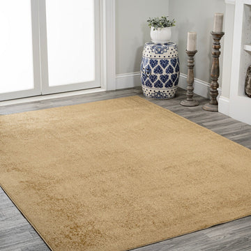 Twyla Classic Solid Low-Pile Machine-Washable Area Rug